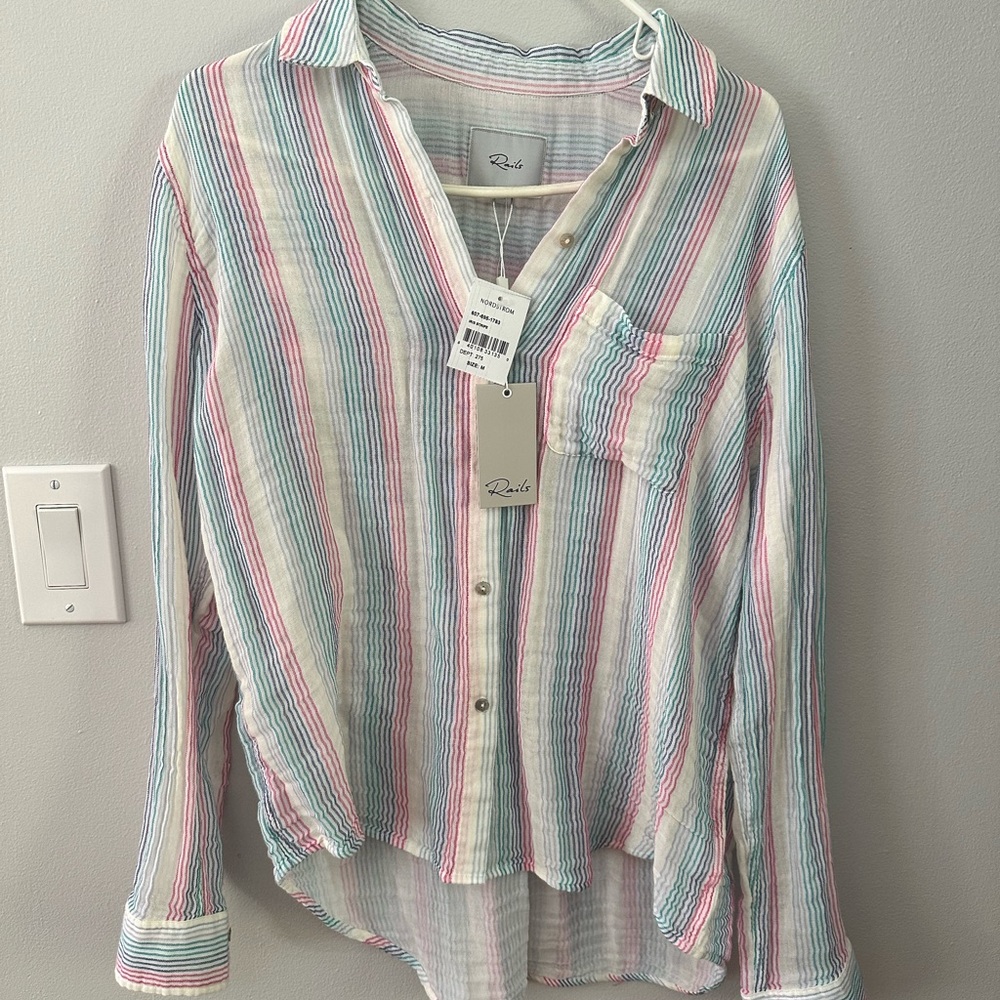 Rails double gauze long sleeve button down. Sz M. BNWT
